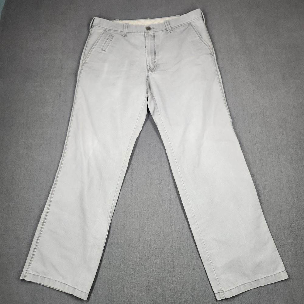 LK‎ Pants Mens Size 32x30 Life Well Made Gray Relax Straight Men Chino SLIM